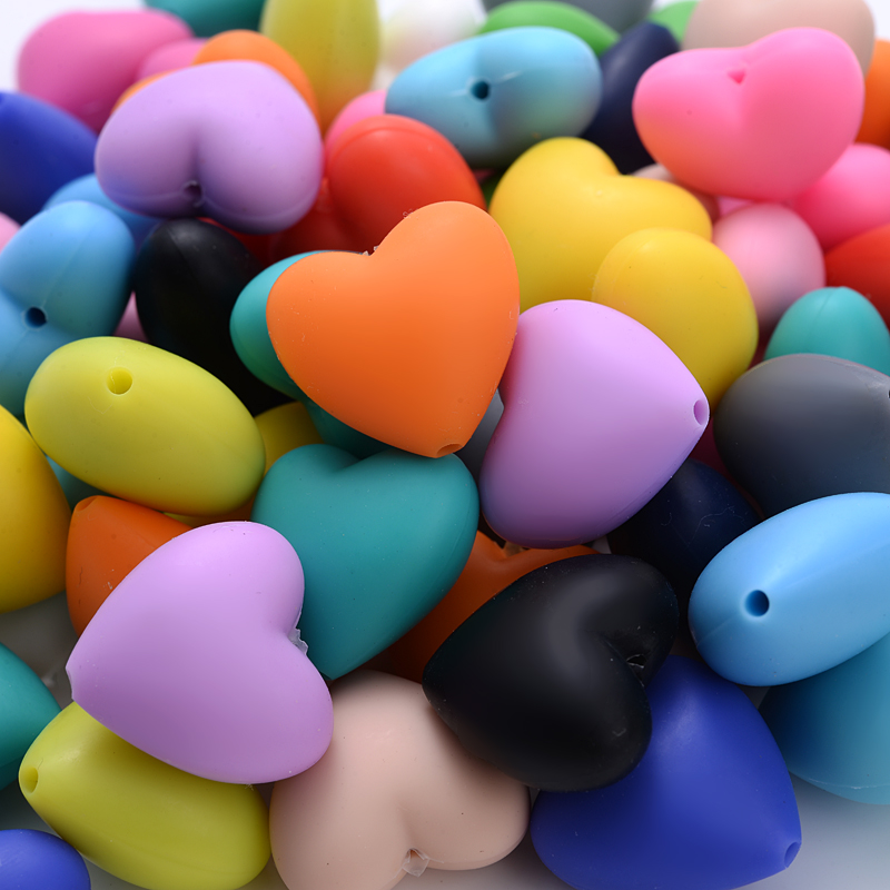 Baby Products Eco Friendly - 20Pcs 18x20mm 복숭아 심장 실리콘 구슬