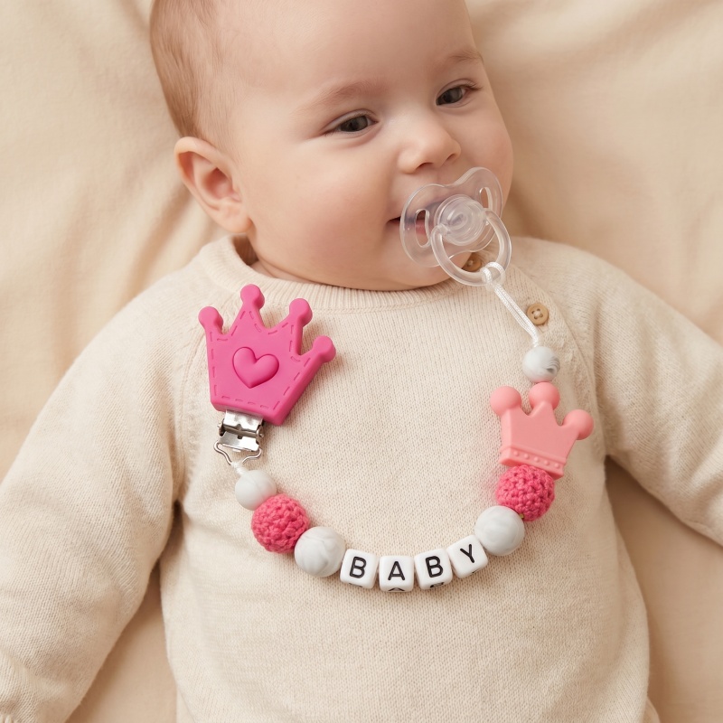 Baby Teethers - 맞춤형 아기 공갈젖꼭지 클립, 이름 각인