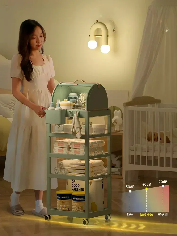 Baby Products Eco Friendly - 이동식 보관 랙-투명 플라스틱 트롤리, 아기