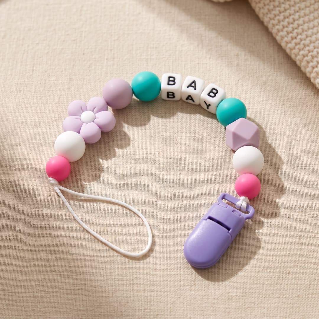 맞춤형 이름표가 있는 실리콘 꽃 모양 치발기 겸용 공갈 - Baby Teethers 리뷰 및 가격