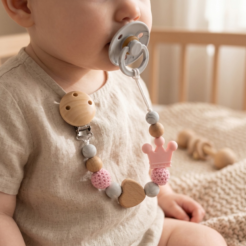 맞춤형 아기 공갈젖꼭지 클립 나무 하트 실리콘 크라운  - Baby Teethers 리뷰 및 가격