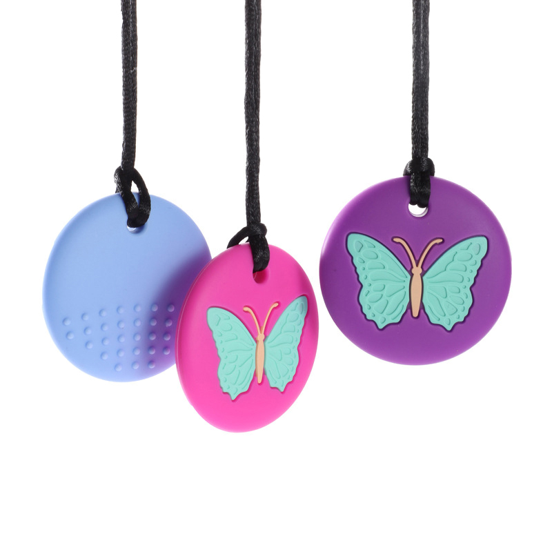 쫄깃한 목걸이 나비 모양 자폐증 ADHD 물림 방지 감 - Baby Teethers 리뷰 및 가격