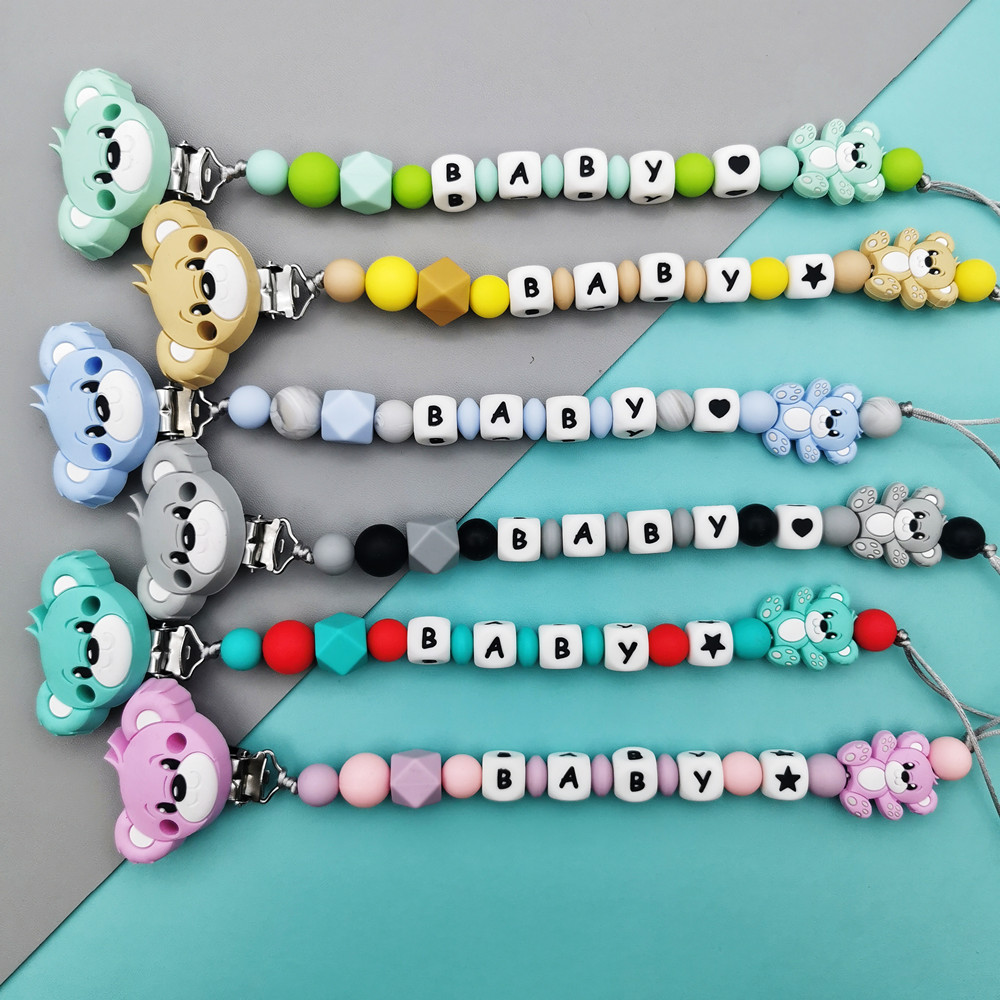 사용자 정의 영어 러시아어 실리콘 편지 이름 곰 실리콘 - Baby Teethers 리뷰 및 가격