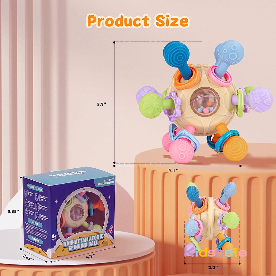 신생아용 쉐이크 그랩 스핀 멀티 센서리 볼 장난감 3  - Baby Teethers 리뷰 및 가격