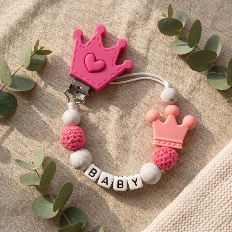 맞춤형 아기 공갈젖꼭지 클립, 이름 각인 실리콘 치발기 - Baby Teethers 리뷰 및 가격